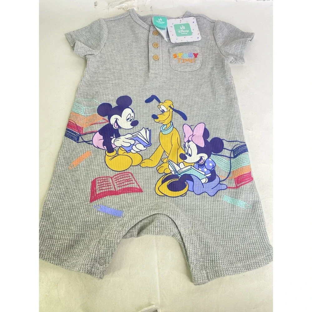 Disney Baby Mickey Mouse and Friends One Piece Waffle Knit Romper 24 Months